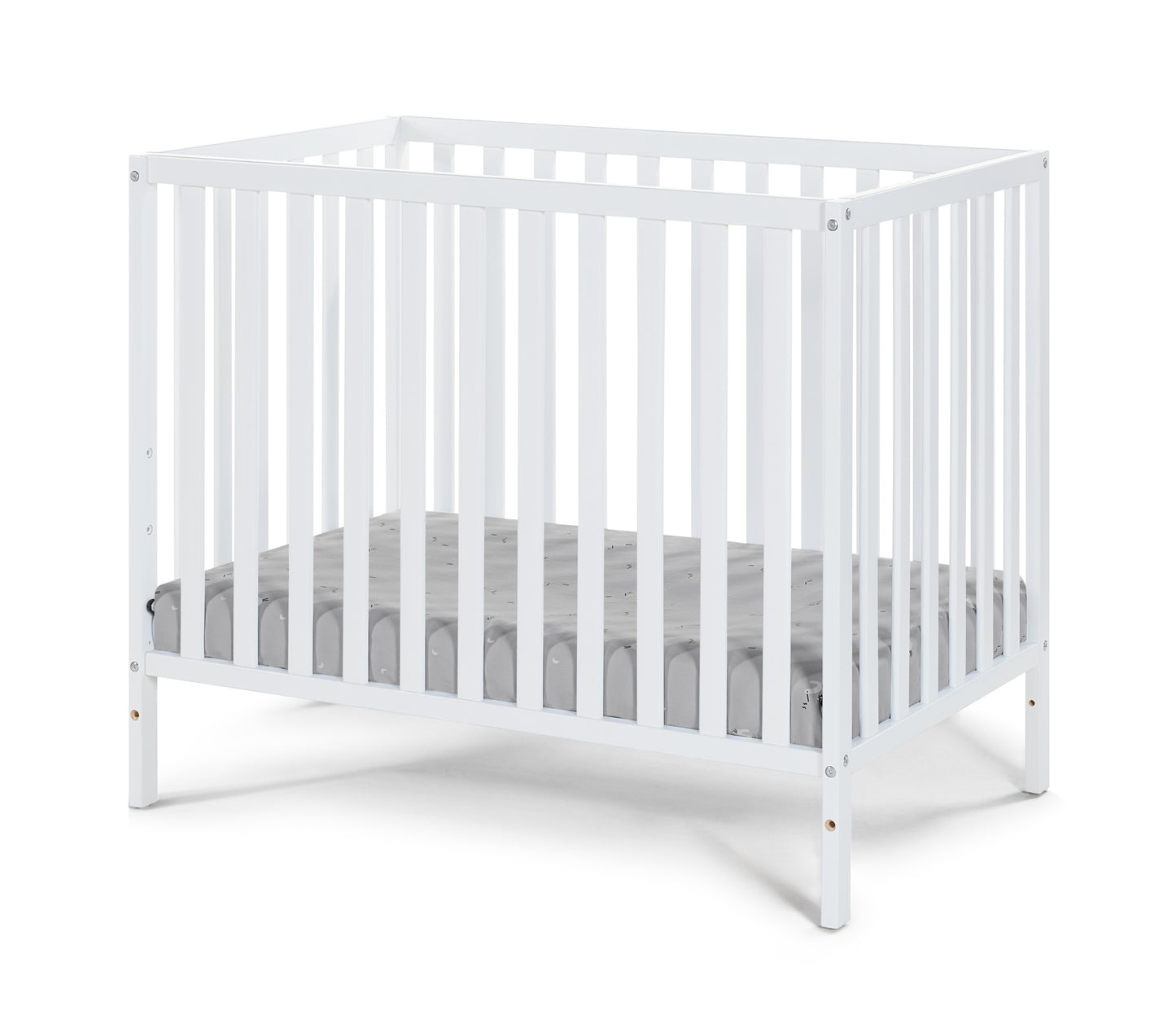 Palmer 3-in-1 Convertible Mini Crib White w/mattress pad