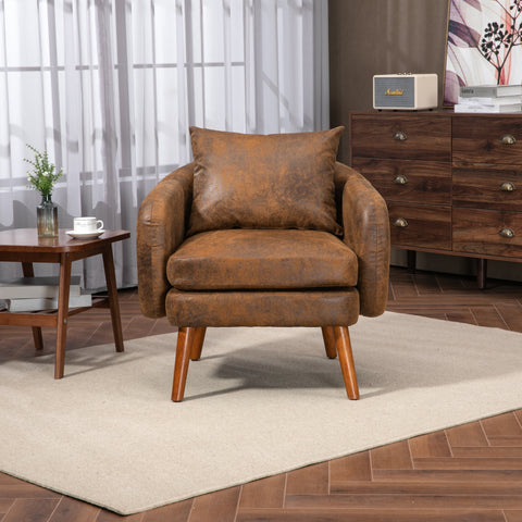 COOLMORE Wood Frame Armchair,  Modern Accent Chair Lounge Chair for Living Room