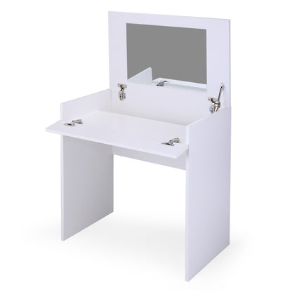 White Vanity Sets, Makeup Vanity Table with Flip up Mirror Bedroom Dresser Table Jewelry Storage