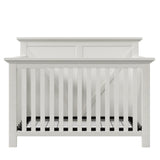 Rustic Farmhouse Style Whitewash 4-in-1 Convertible Baby Crib - Converts to Toddler Bed, Daybed and Full-Size Bed, White