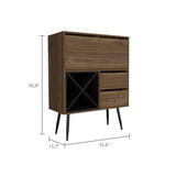 Somerville 4-Bottle 2-Drawer Bar Cabinet Mahogany and Black Wengue