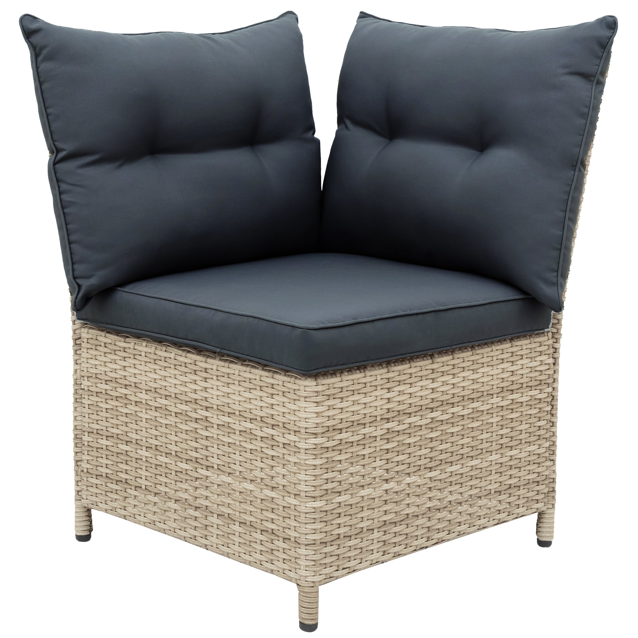 TOPMAX Outdoor Patio 4-Piece All Weather PE Wicker Rattan Sofa Set with Adjustable Backs for Backyard, Poolside, Gray