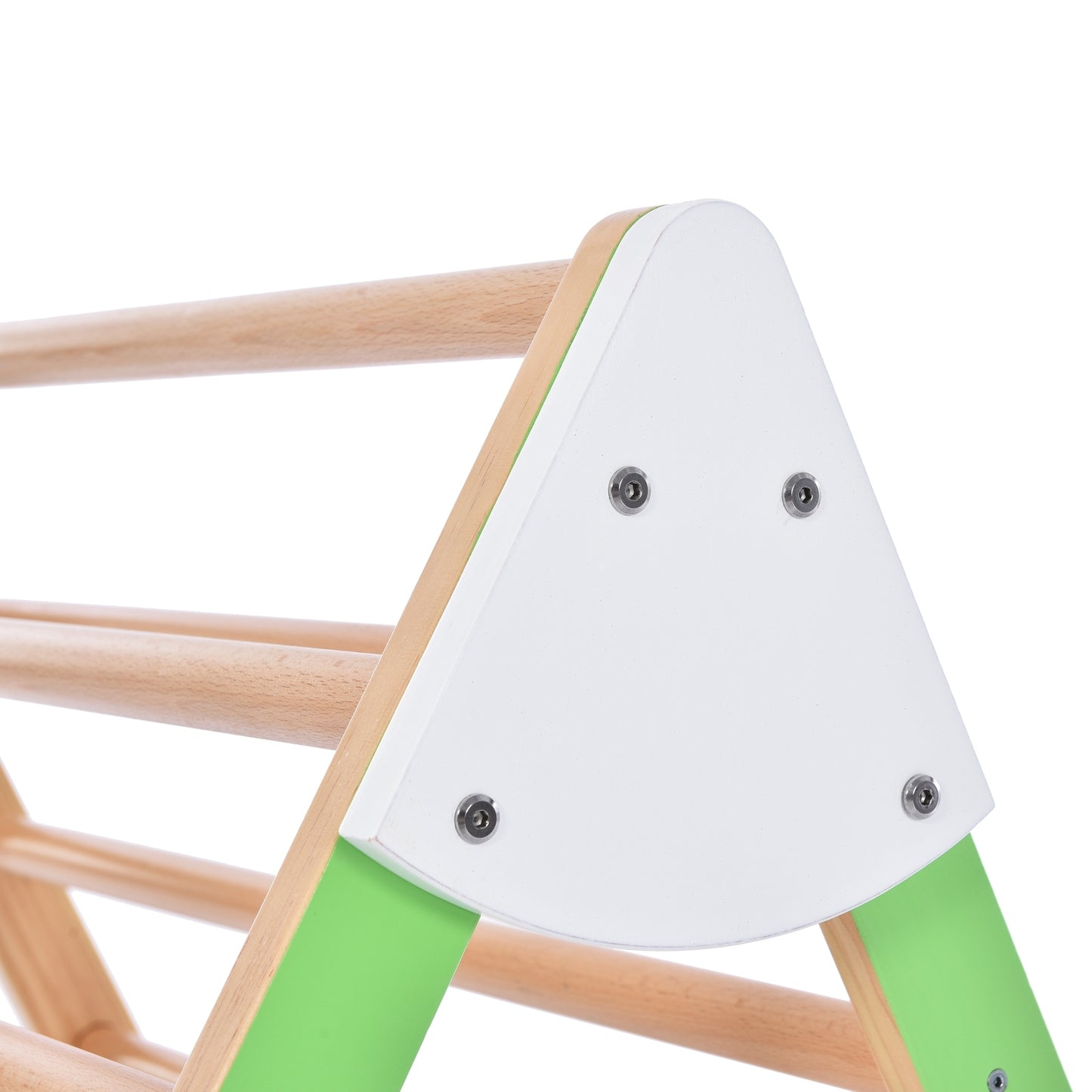 Wooden Climbing Triangle Toys - Indoor Arc Climber Jungle with Ramp and Arch Toy Rocker, Reversible Multifunction Playset Natural Wood Playground