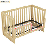 Convertible Crib with Changing Table, Natural