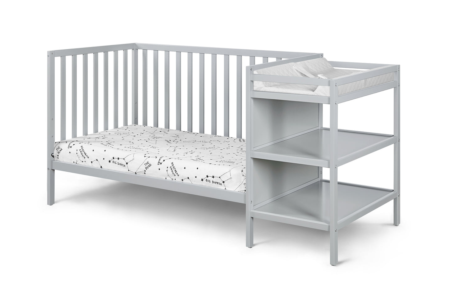 Palmer 3-in-1 Convertible Crib and Changer Combo Gray