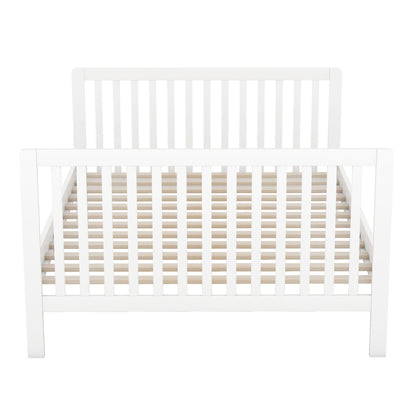 Convertible Crib/Full Size Bed with Changing Table, White