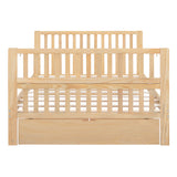 Convertible Crib/Full Size Bed with Drawers and 3 Height Options, Natural