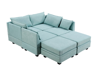 U_Style Modern Large U-Shape Modular Sectional Sofa,  Convertible Sofa Bed with Reversible Chaise for Living Room, Storage Seat