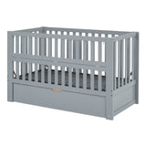 Crib with Drawers and 3 Height Options, Gray