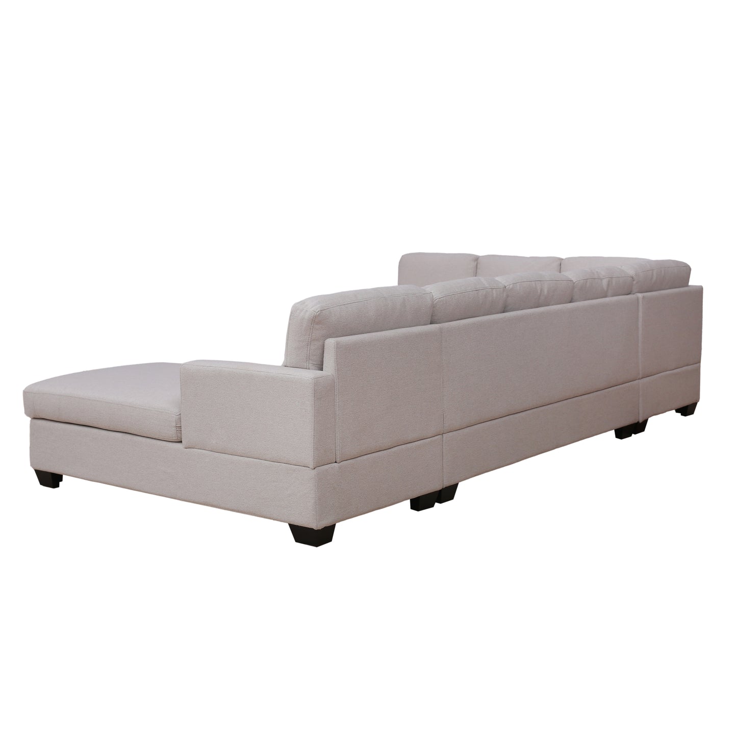 Ustyle Modern Large Upholstered  U-Shape Sectional Sofa, Extra Wide Chaise Lounge Couch,  Beige