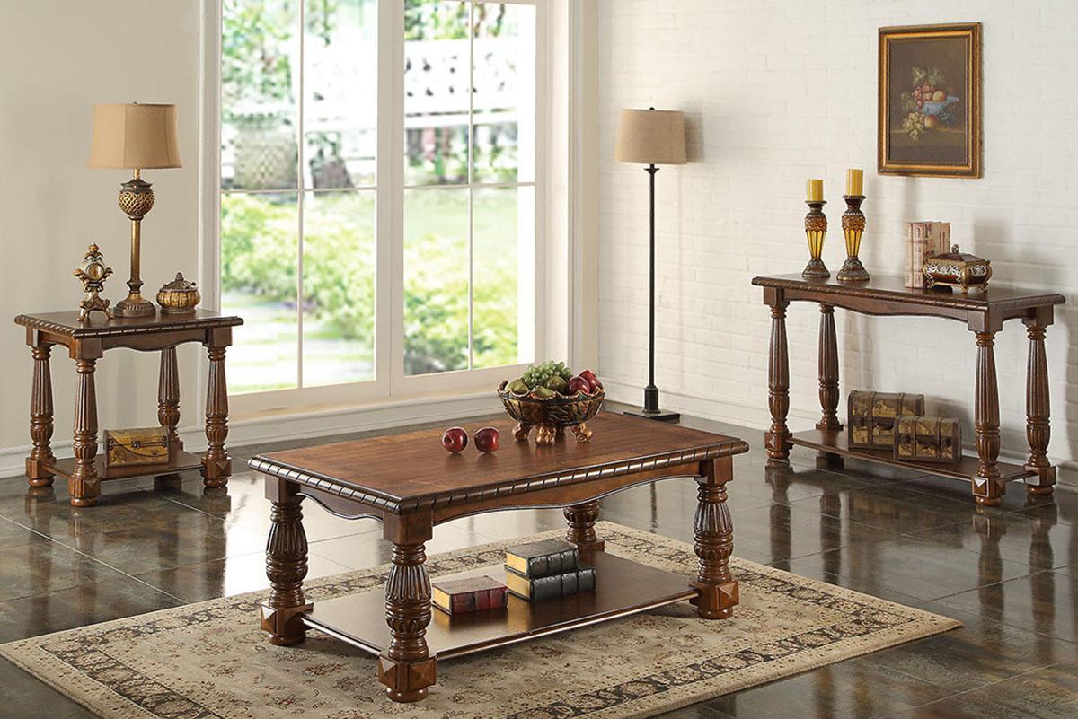 Traditional Formal Look Wooden 1pc End Table Living Room Sofa Side Table Rubberwood Ash Burl Veneer