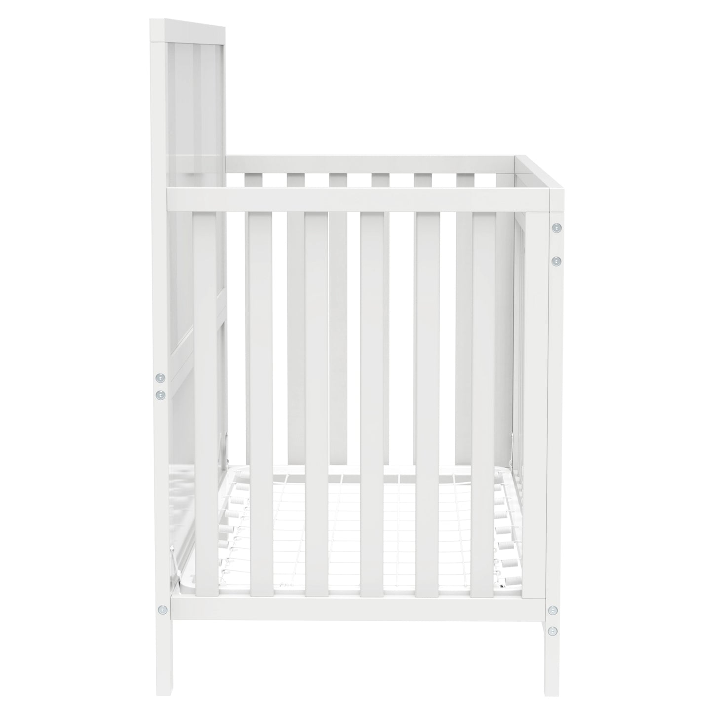 Certified Baby Safe Crib, Pine Solid Wood, Non-Toxic Finish, Snow White