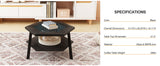 Modern Coffee Table, 31.49" Hexagon Coffee Table Smart Coffee Table with Voice-Activated Sensor LED Lighting 16-Color LED Lights and Bluetooth Connection for Living Room, Reception Room