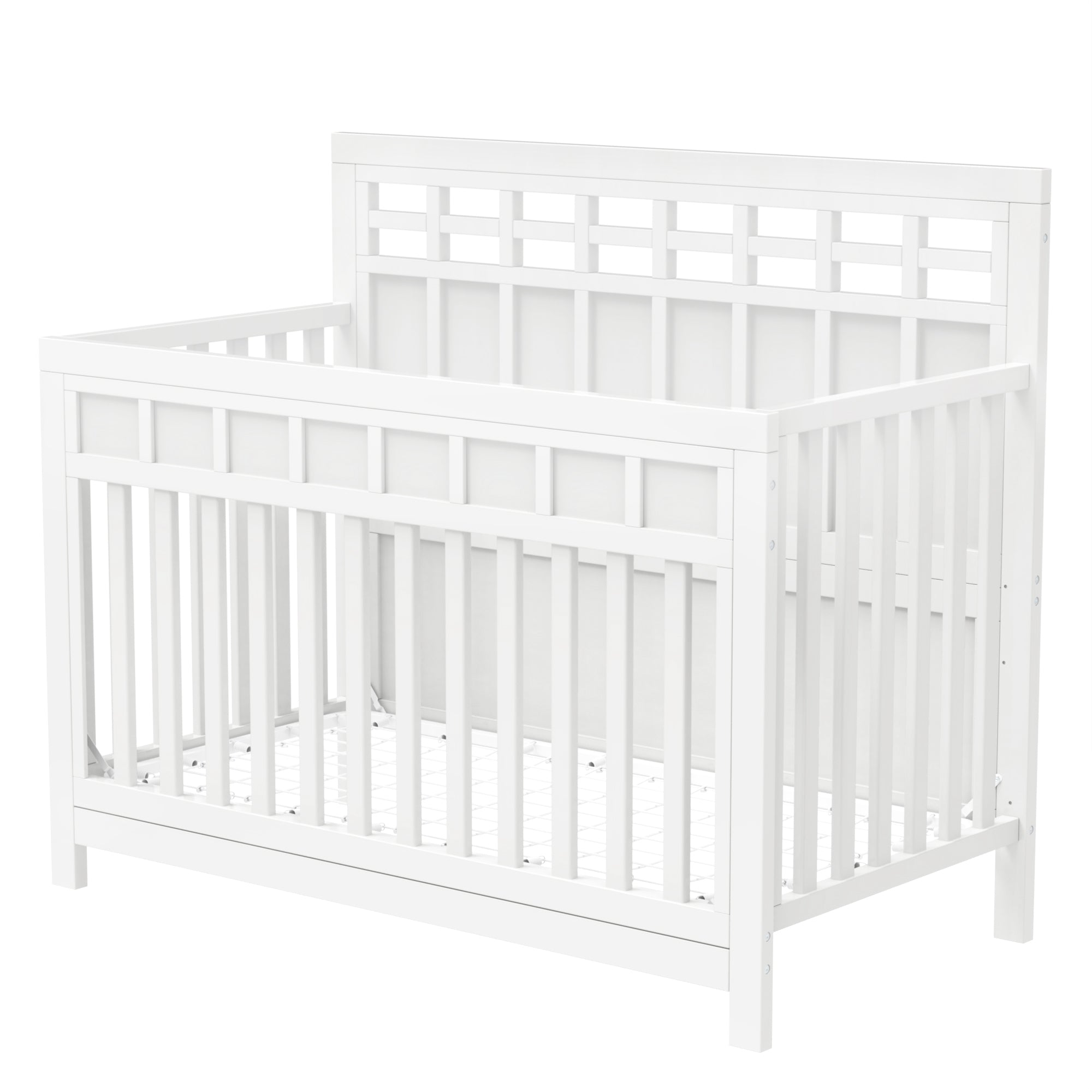 Certified Baby Safe Crib, Pine Solid Wood, Non-Toxic Finish, Snow White