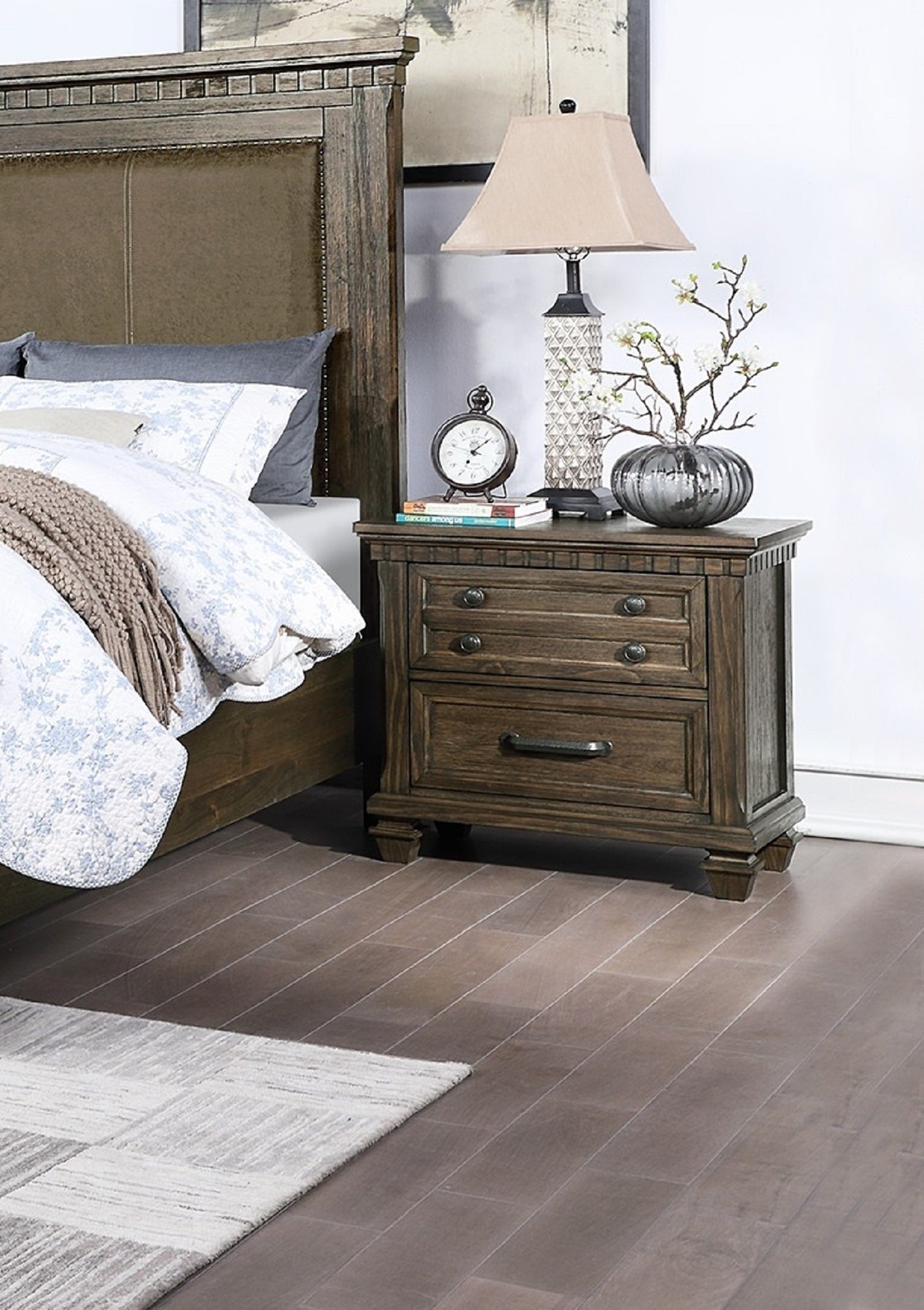 Bedroom Furniture Contemporary Look Unique Wooden Nightstand Drawers Bed Side Table