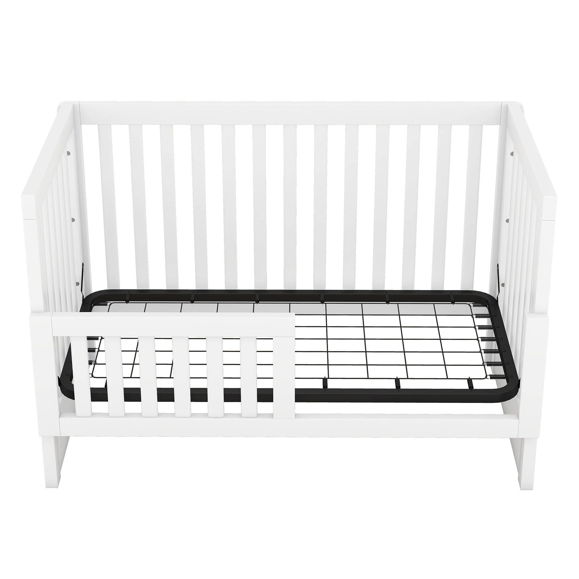 Convertible Crib/Full Size Bed with Changing Table, White