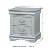 Glavbiku Louis Philippe Nightstand in Platinum 26733