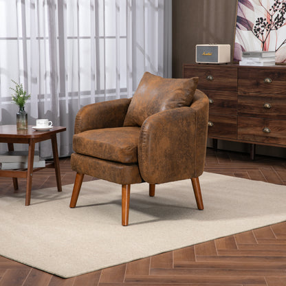 COOLMORE Wood Frame Armchair,  Modern Accent Chair Lounge Chair for Living Room