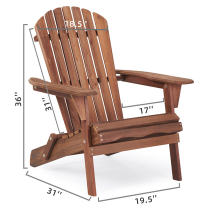 Wooden Outdoor Folding Adirondack Chair Set of 2 Wood Lounge Patio Chair for Garden,Garden, Lawn, Backyard, Deck, Pool Side, Fire Pit,Half Assembled,