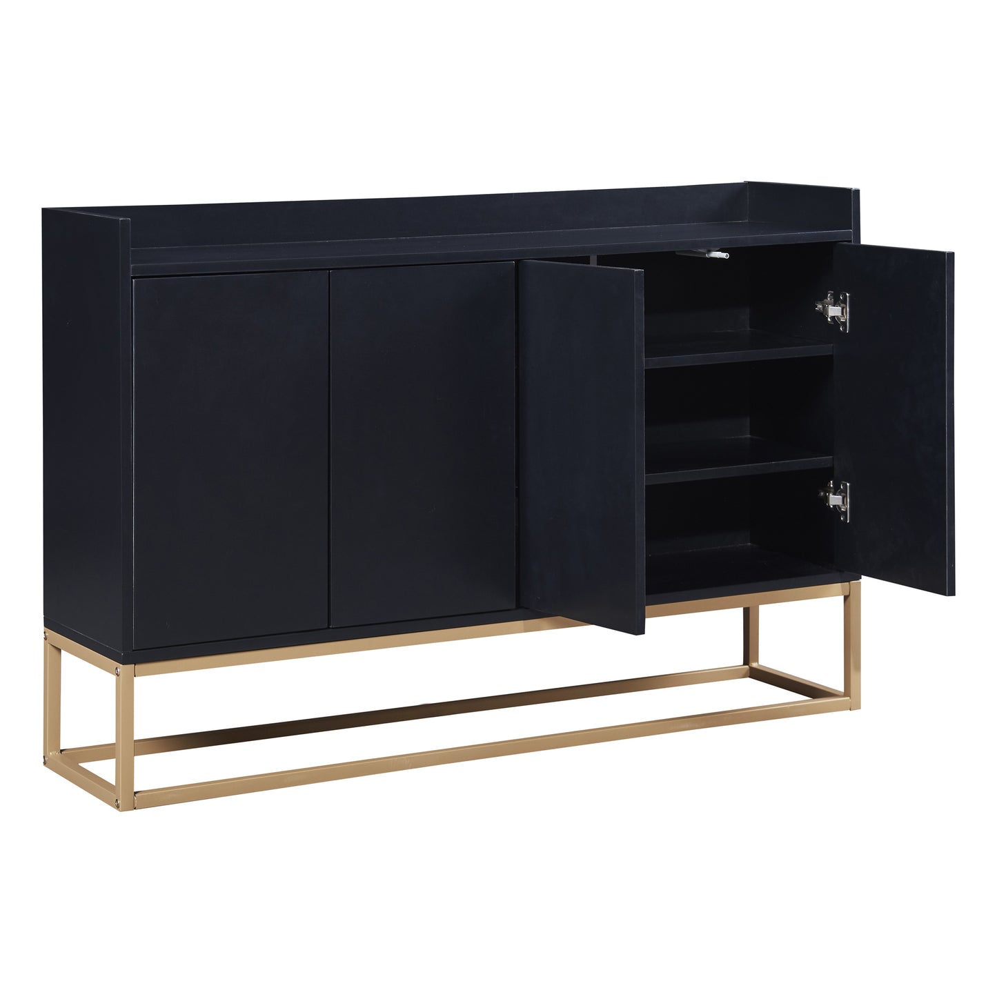 TREXM Modern Sideboard Elegant Buffet Cabinet with Large Storage Space for Dining Room, Entryway (Black)