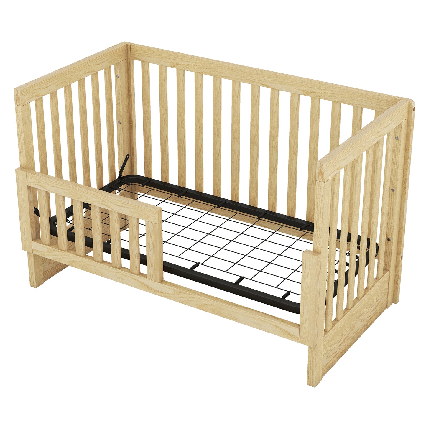 Convertible Crib with Changing Table, Natural