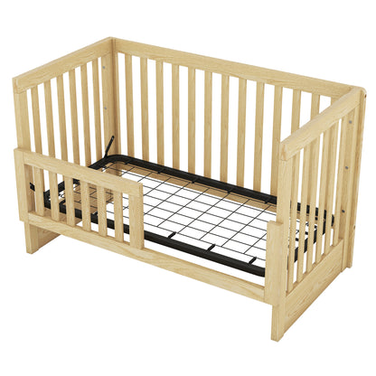 Convertible Crib with Changing Table, Natural