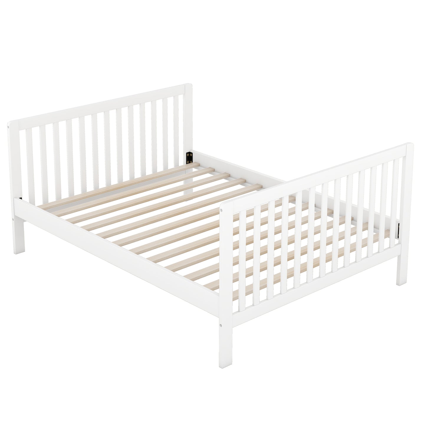 Convertible Crib/Full Size Bed with Changing Table, White