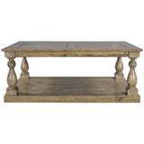 U_STYLE Rustic Floor Shelf Coffee Table with Storage,Solid Pine Wood (As same As WF287269AAD)