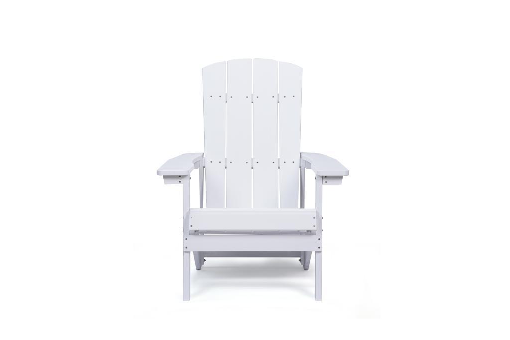 Patio Hips Plastic Adirondack Chair Lounger Weather Resistant Furniture for Lawn Balcony in White (2-Pack)