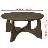 36" Round Coffee Table, Wooden Coffee Tables for Living Room Reception Room(Walnut)