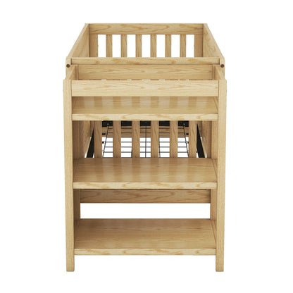 Convertible Crib with Changing Table, Natural