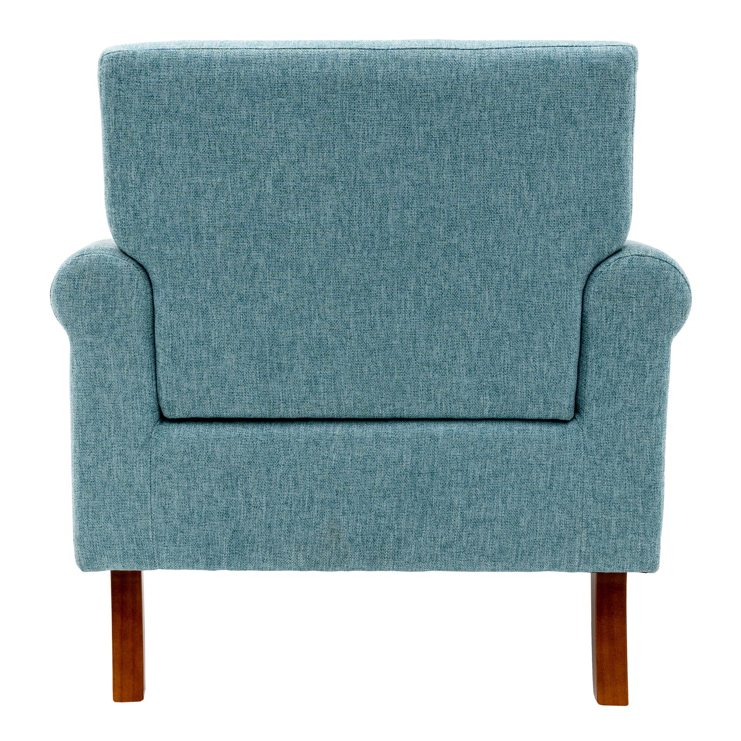 Cotton Accent Chair Mid-Century Modern Living Room Armchair with Nailhead Trim & Wood Legs Comfy Upholstered Single Sofa Chair for Lounge/Bedroom/Reception  Blue