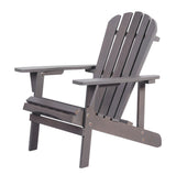 Adirondack Chair Solid Wood Outdoor Patio Furniture for Backyard, Garden, Lawn, Porch -Dark Gray