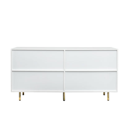 Sideboard Buffet Cabinet with Storage Modern Storage Cabinets with 4 Doors with Handle for Living Room Dining Room Entryway, White