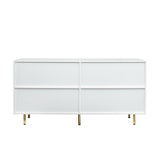 Sideboard Buffet Cabinet with Storage Modern Storage Cabinets with 4 Doors with Handle for Living Room Dining Room Entryway, White