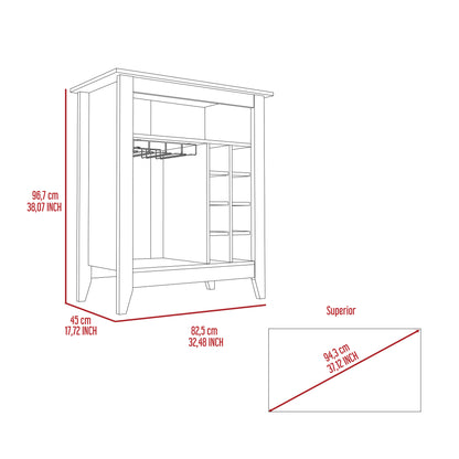 New Canaan 6-Bottle 1-Drawer 1-Shelf Bar Cabinet Light Grey