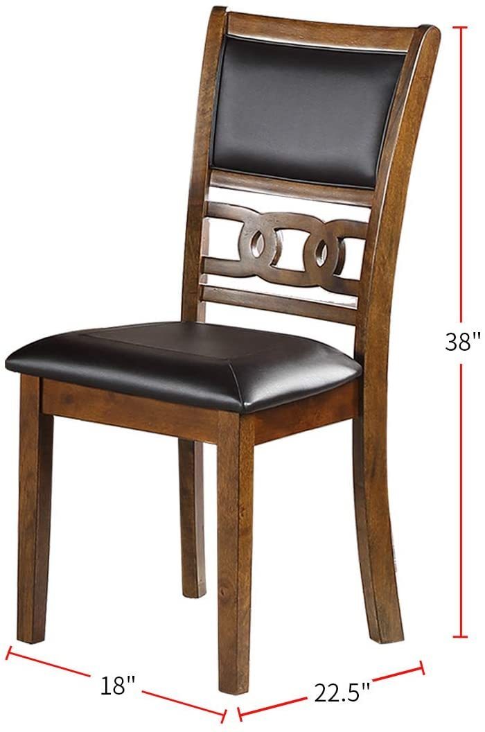 Dining Room Furniture Walnut Finish Set of 2 Side Chairs Cushion Seats Unique Back Kitchen Breakfast Chairs