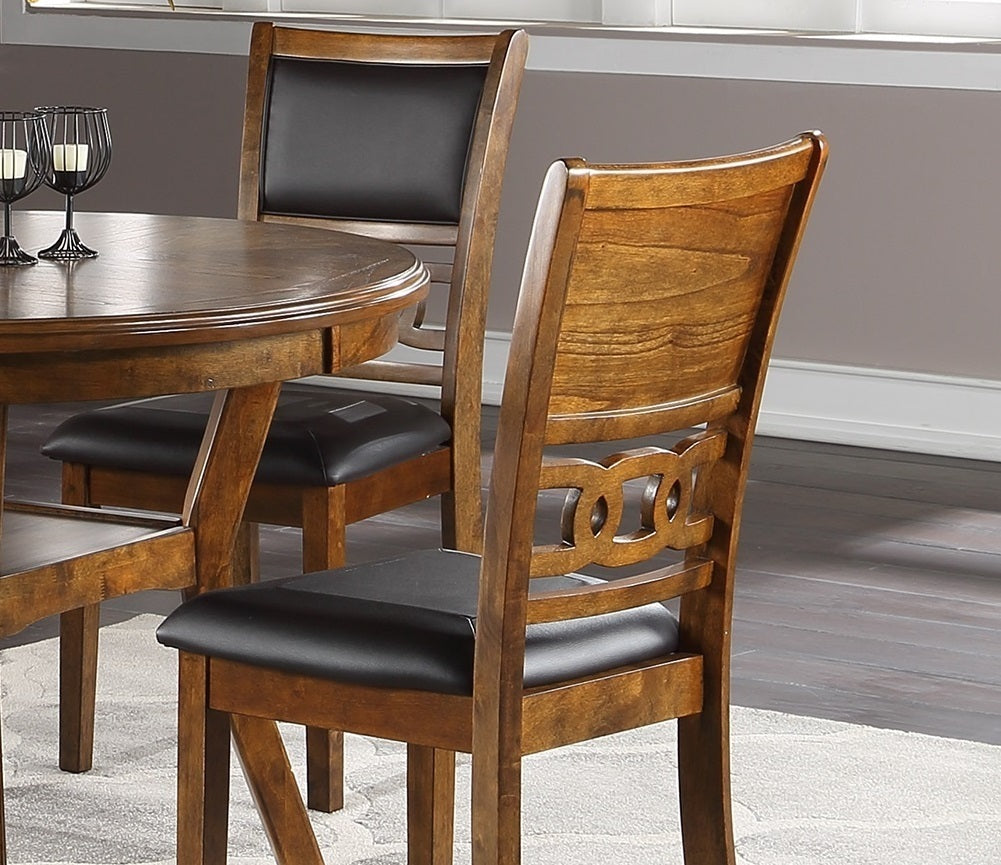 Dining Room Furniture Walnut Finish Set of 2 Side Chairs Cushion Seats Unique Back Kitchen Breakfast Chairs