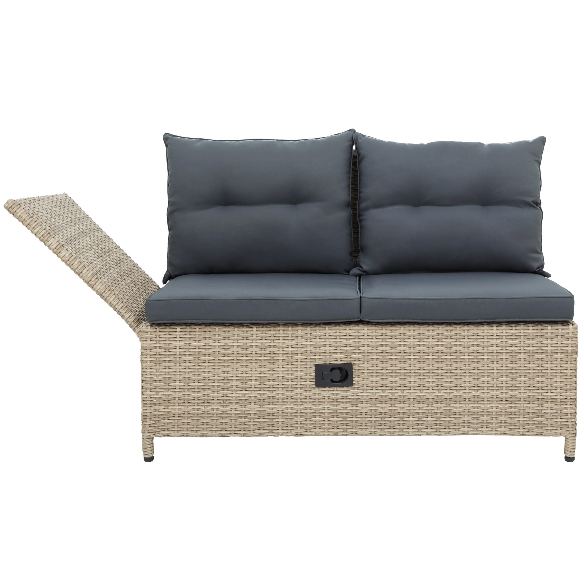 TOPMAX Outdoor Patio 4-Piece All Weather PE Wicker Rattan Sofa Set with Adjustable Backs for Backyard, Poolside, Gray