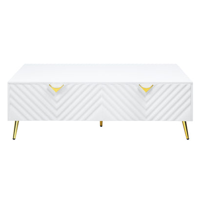 ACME Gaines Coffee Table, White High Gloss Finish LV01139