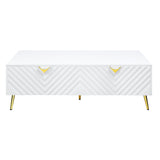 ACME Gaines Coffee Table, White High Gloss Finish LV01139