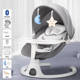 Glavbiku Electric Baby Swing for Infants,Bluetooth Swing Baby Rocking Chair with Intelligent Timing,Gray