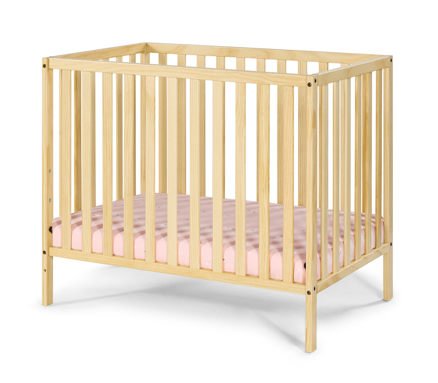 Palmer 3-in-1 Convertible Mini Crib Natural w/ Mattress pad