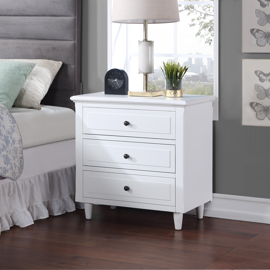 U_STYLE 3-Drawer Nightstand Storage Wood Cabinet (As Same As WF286783AAK)