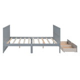 Convertible Crib/Full Size Bed with Drawers and 3 Height Options, Gray