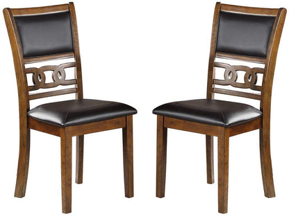 Dining Room Furniture Walnut Finish Set of 2 Side Chairs Cushion Seats Unique Back Kitchen Breakfast Chairs