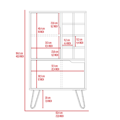 Thorndike 8-Bottle Rectangle Bar Cabinet White