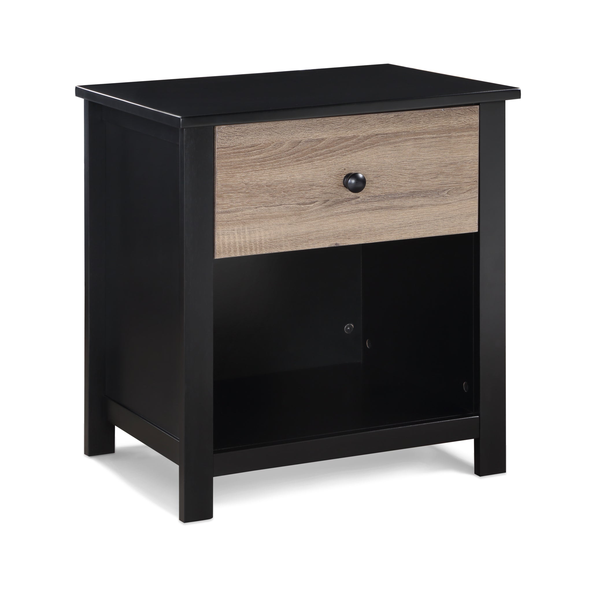 Connelly Nightstand Black/Vintage Walnut