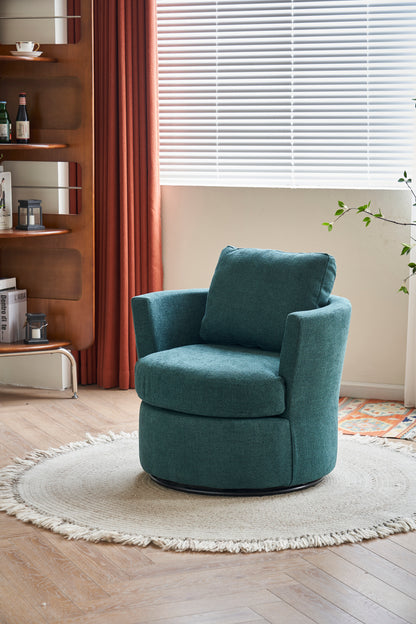 Swivel Barrel Chair, Comfy Round Accent Sofa Chair for Living Room, 360 Degree Swivel Barrel Club Chair, Leisure Arm Chair for Nursery, Hotel, Bedroom, Office, Lounge(Emerald)