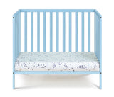 Palmer 3-in-1 Convertible Mini Crib Baby Blue w/ mattress pad